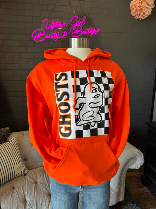 Ghosts Checkerboard Orange Hoodie