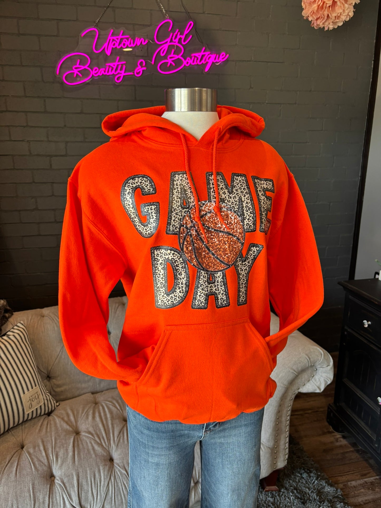 Leopard Game Day Basketball Hoodie
