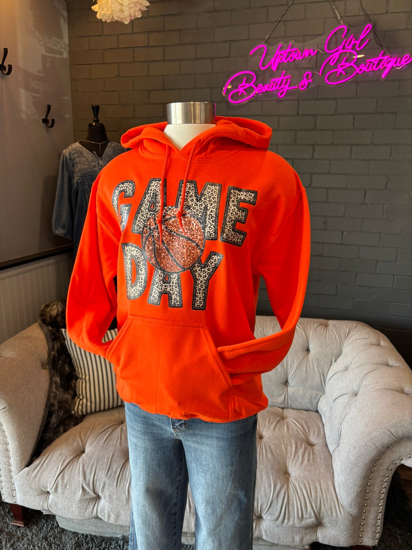 Leopard Game Day Basketball Hoodie