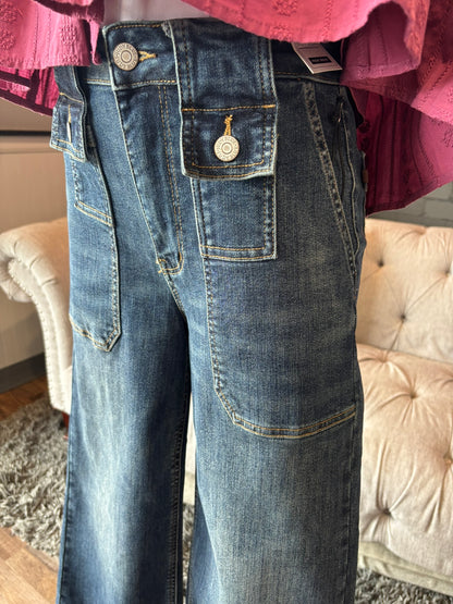 Evie Wide Crop Utility Jeans