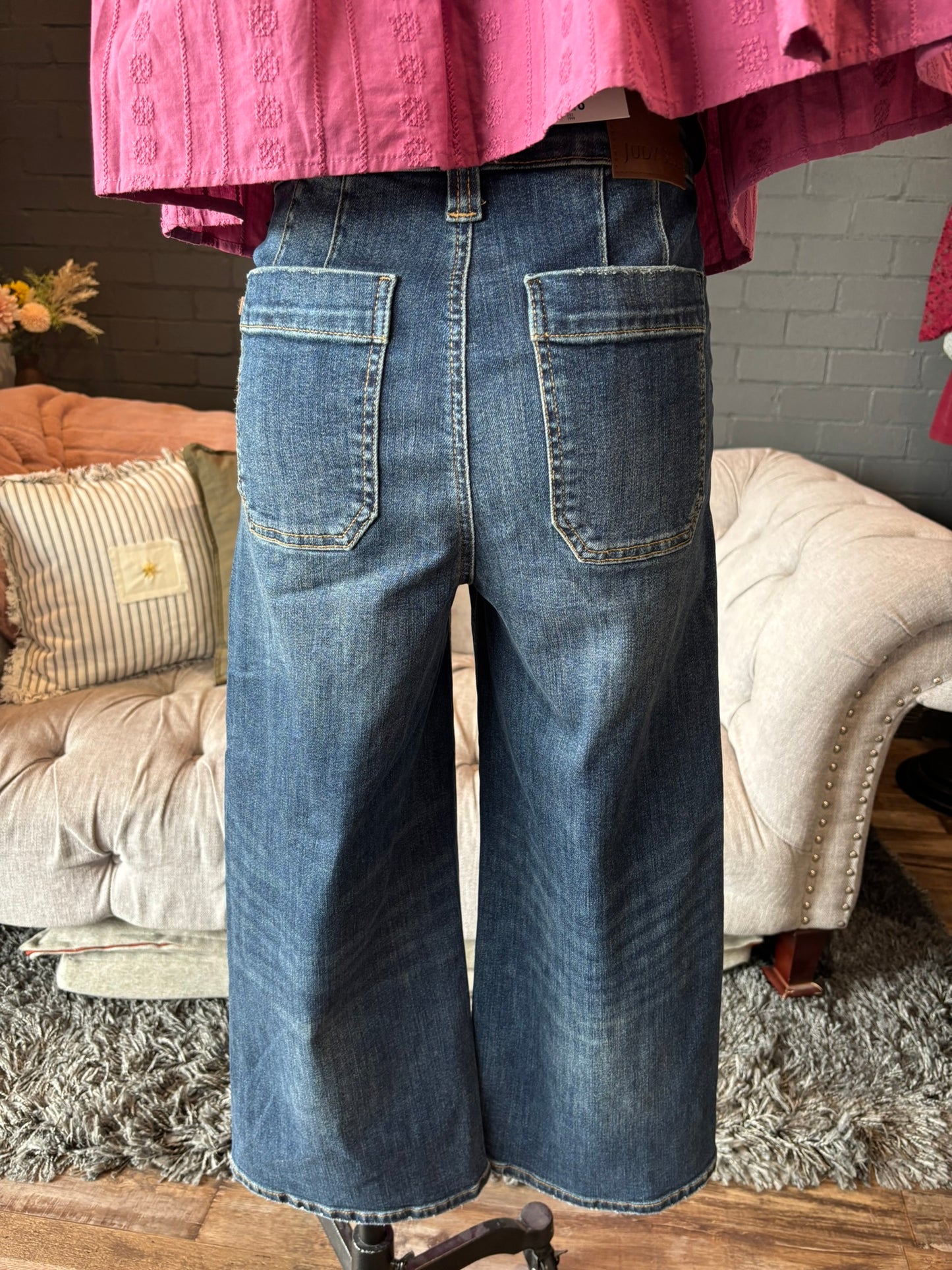 Evie Wide Crop Utility Jeans
