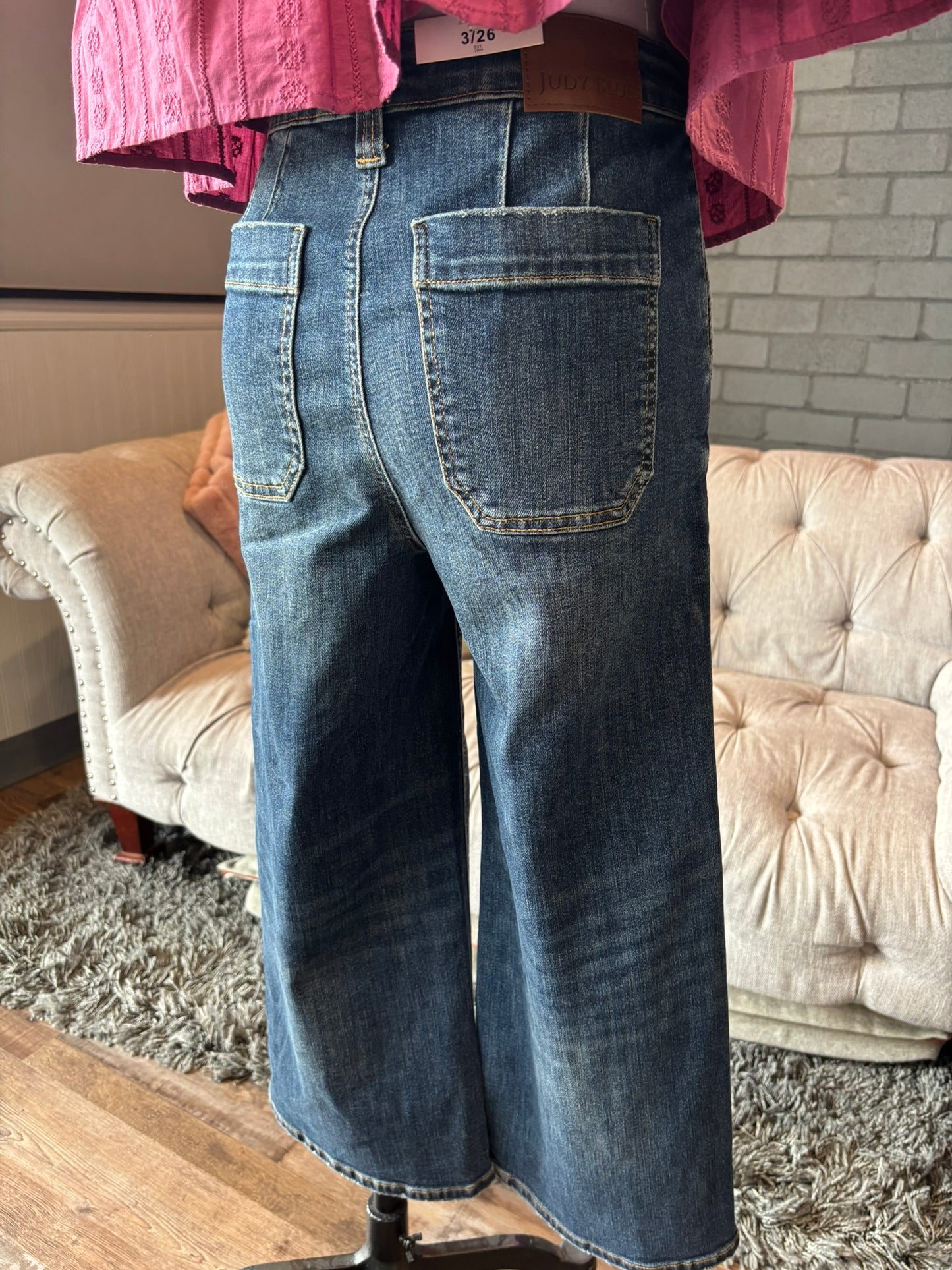 Evie Wide Crop Utility Jeans