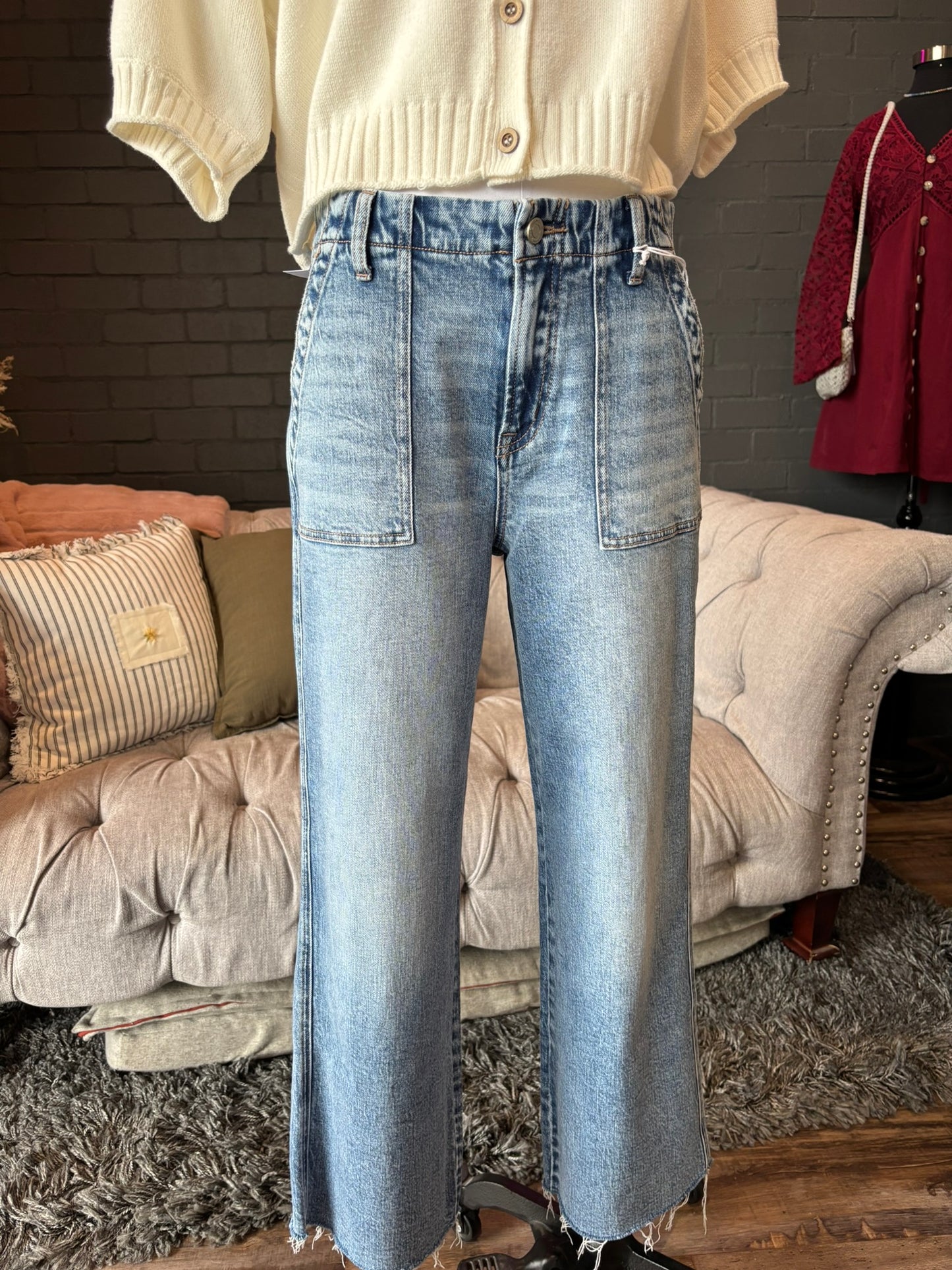 Finley Patch Pocket Straight Leg Jeans
