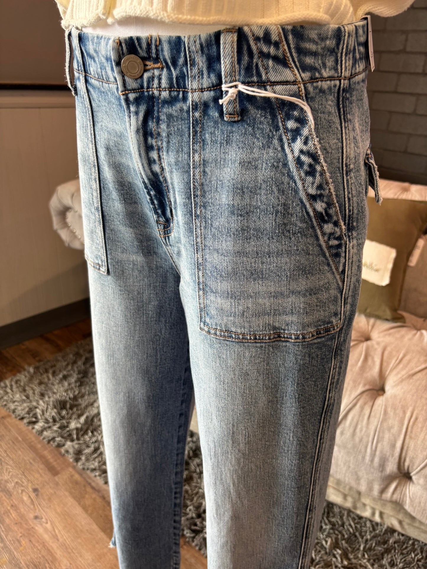Finley Patch Pocket Straight Leg Jeans