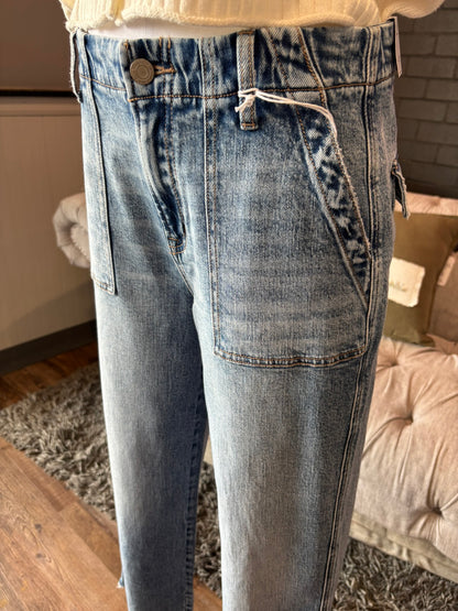 Finley Patch Pocket Straight Leg Jeans