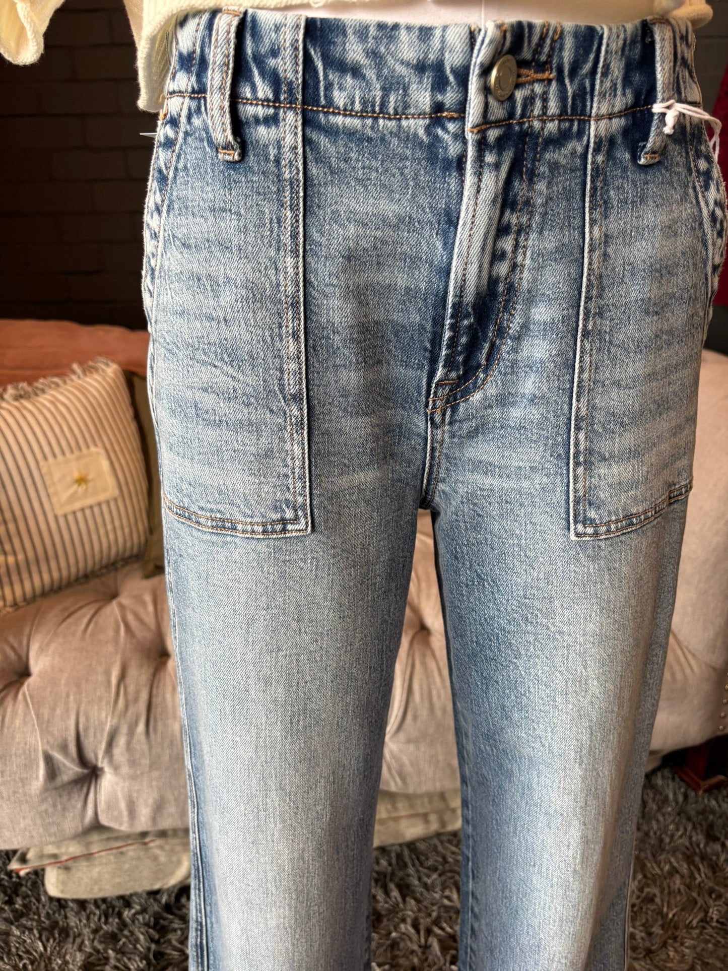 Finley Patch Pocket Straight Leg Jeans