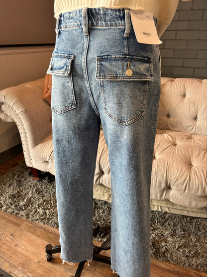 Finley Patch Pocket Straight Leg Jeans