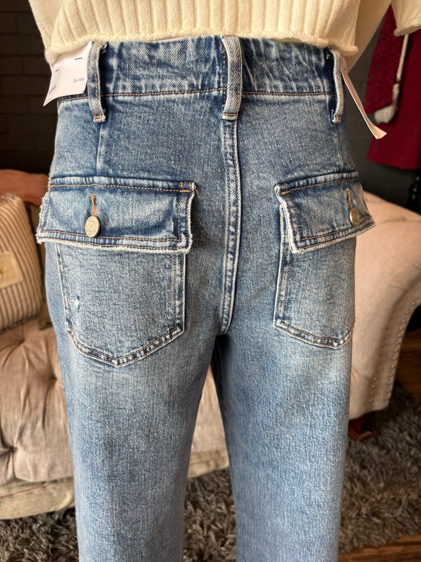 Finley Patch Pocket Straight Leg Jeans