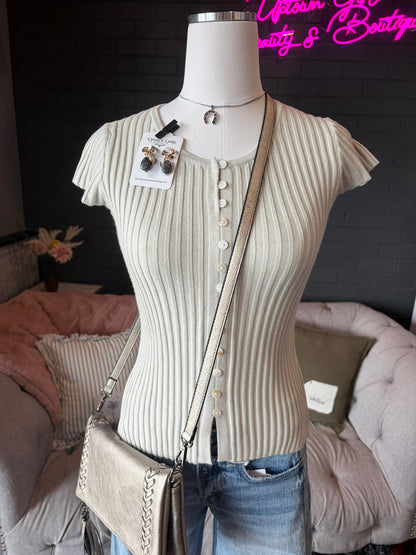 Theresa Ribbed Sweater Top