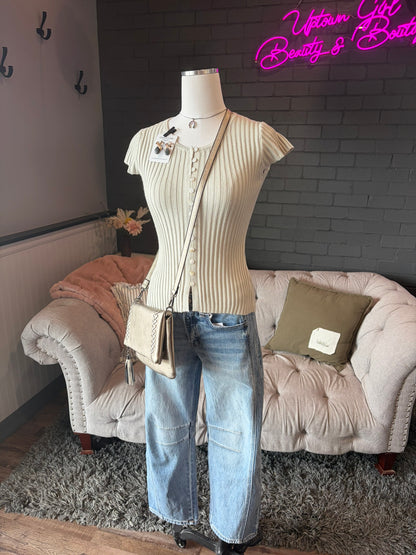 Theresa Ribbed Sweater Top
