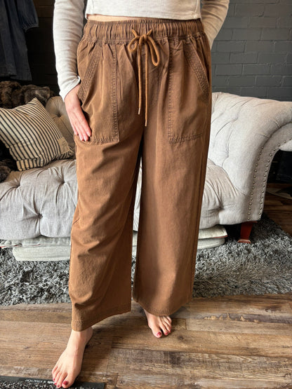 Brooke Wide Leg Pants - Chocolate