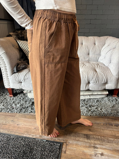 Brooke Wide Leg Pants - Chocolate