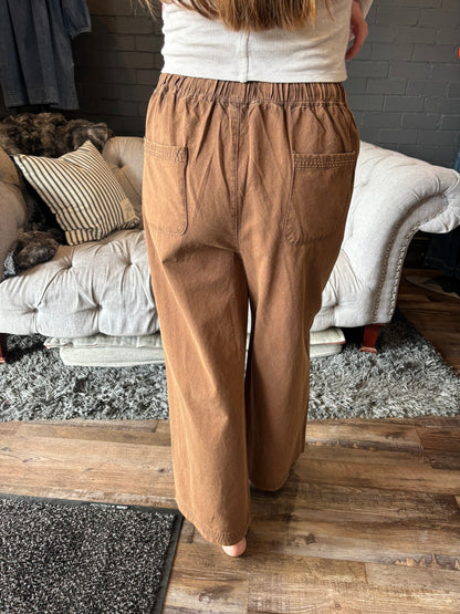 Brooke Wide Leg Pants - Chocolate