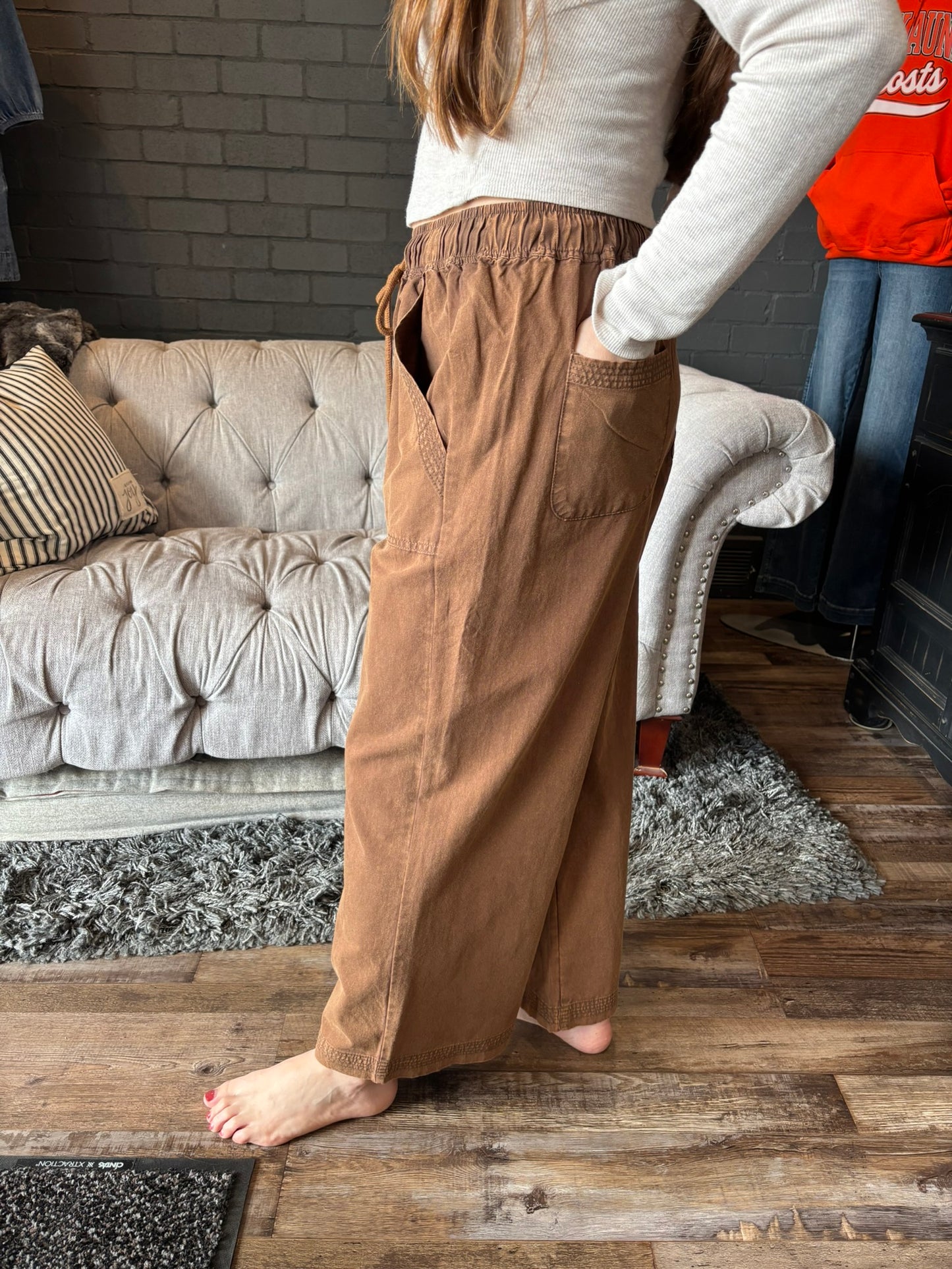 Brooke Wide Leg Pants - Chocolate