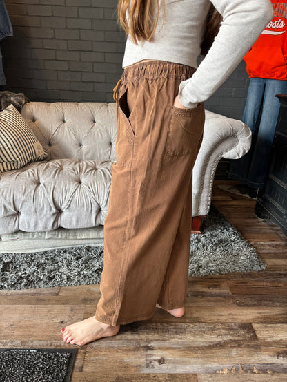 Brooke Wide Leg Pants - Chocolate