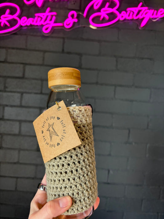 Sage/Beige 16 oz Glass Bottle Sleeve