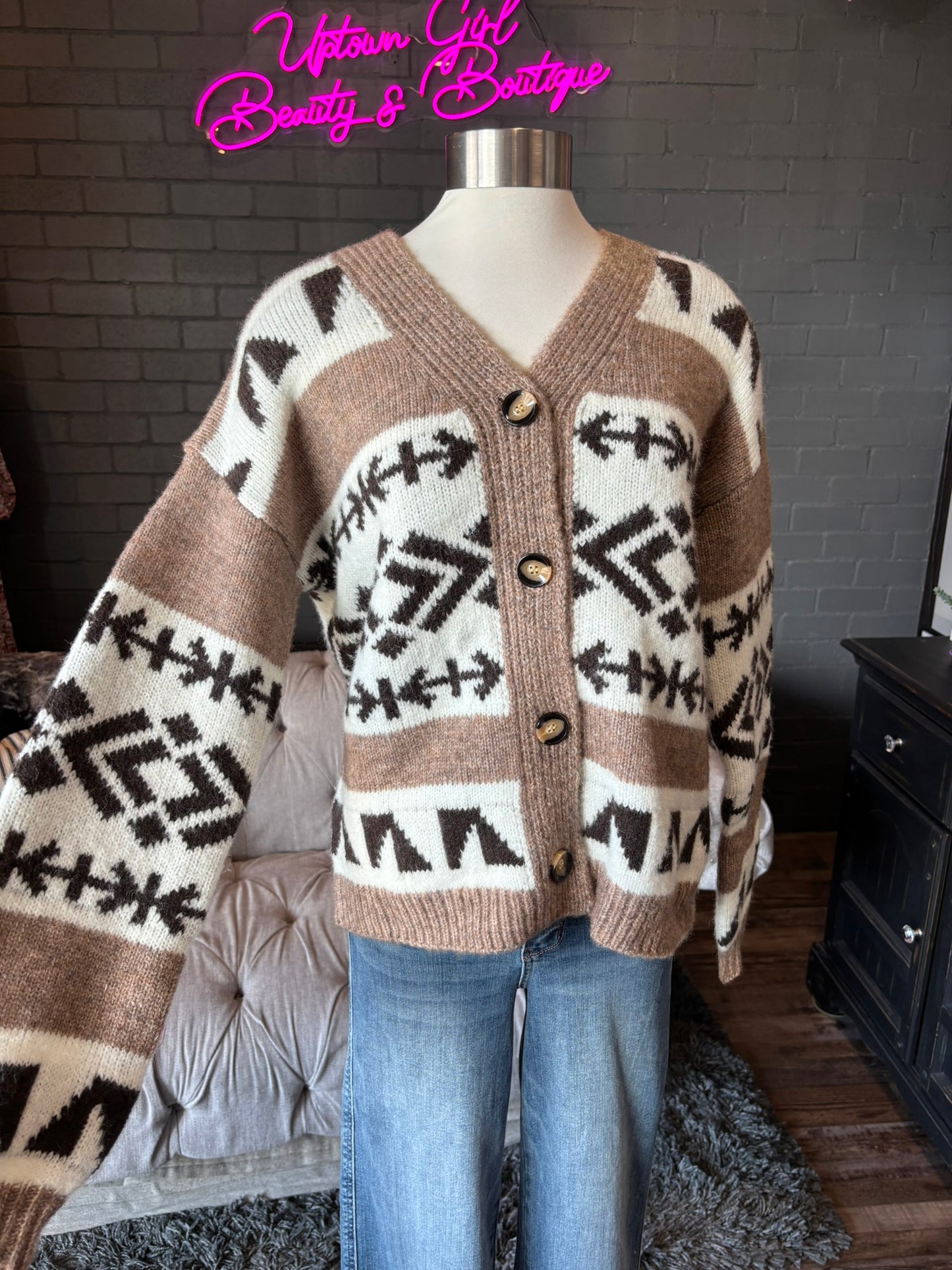 Anna Geometric Cardigan