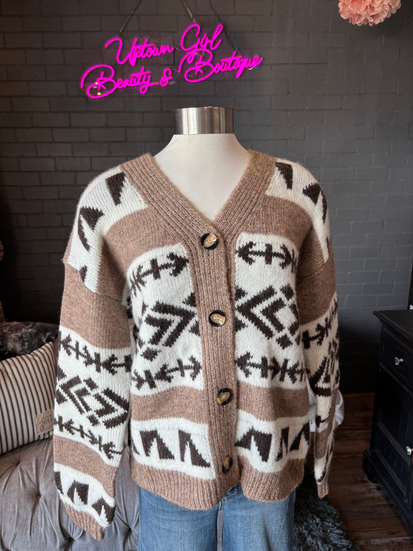 Anna Geometric Cardigan