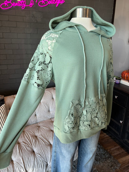 Fern Lace Detail Hoodie