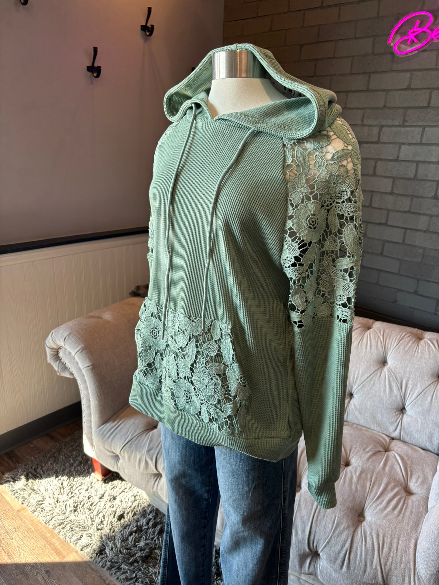 Fern Lace Detail Hoodie