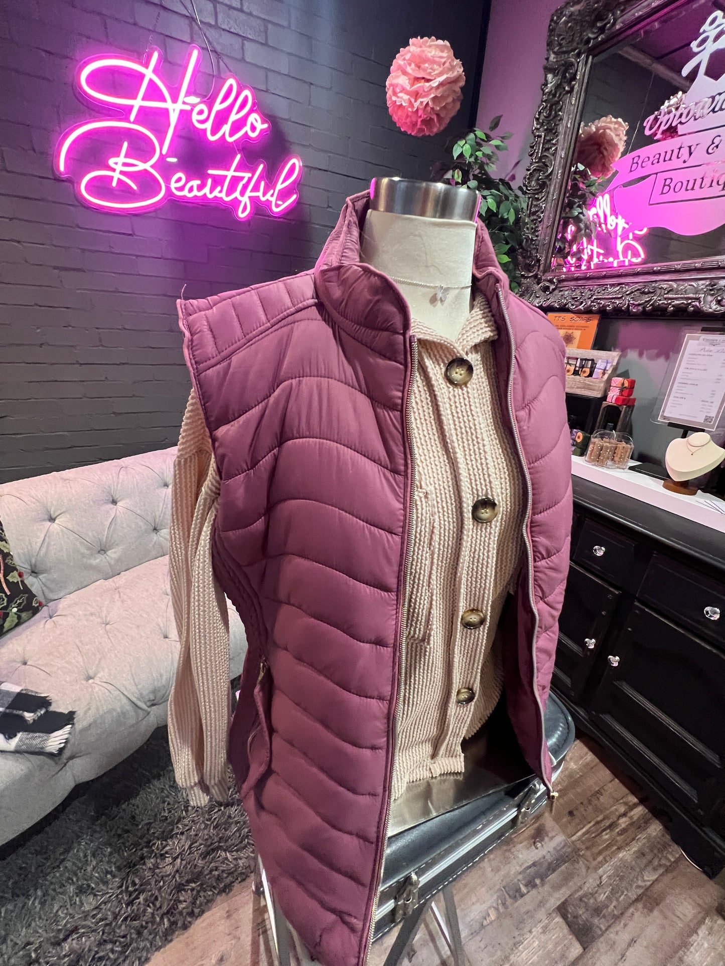 Leah Fur Lined Puffer Vest