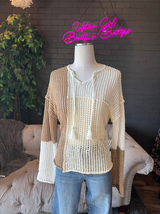 Colorblock Crochet Sweater