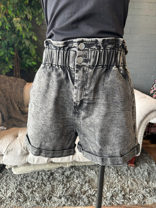 Vintage Black Denim Shorts
