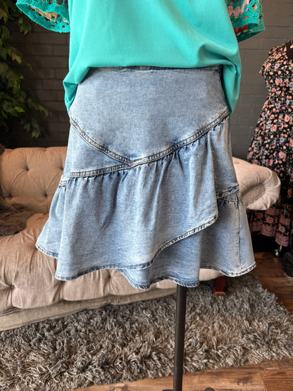Taya Asymmetrical Denim Skirt