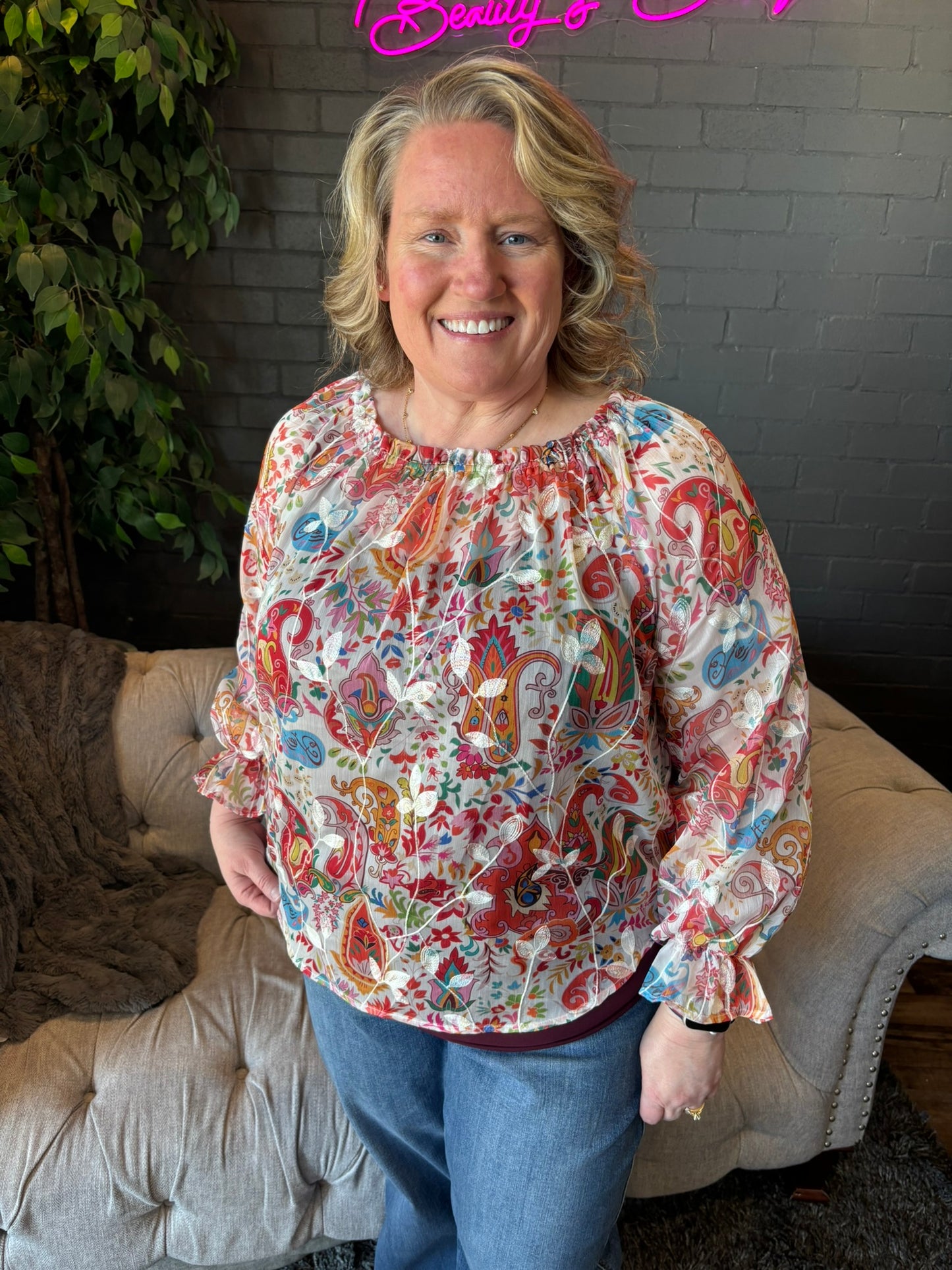 Rita Floral Paisley Top