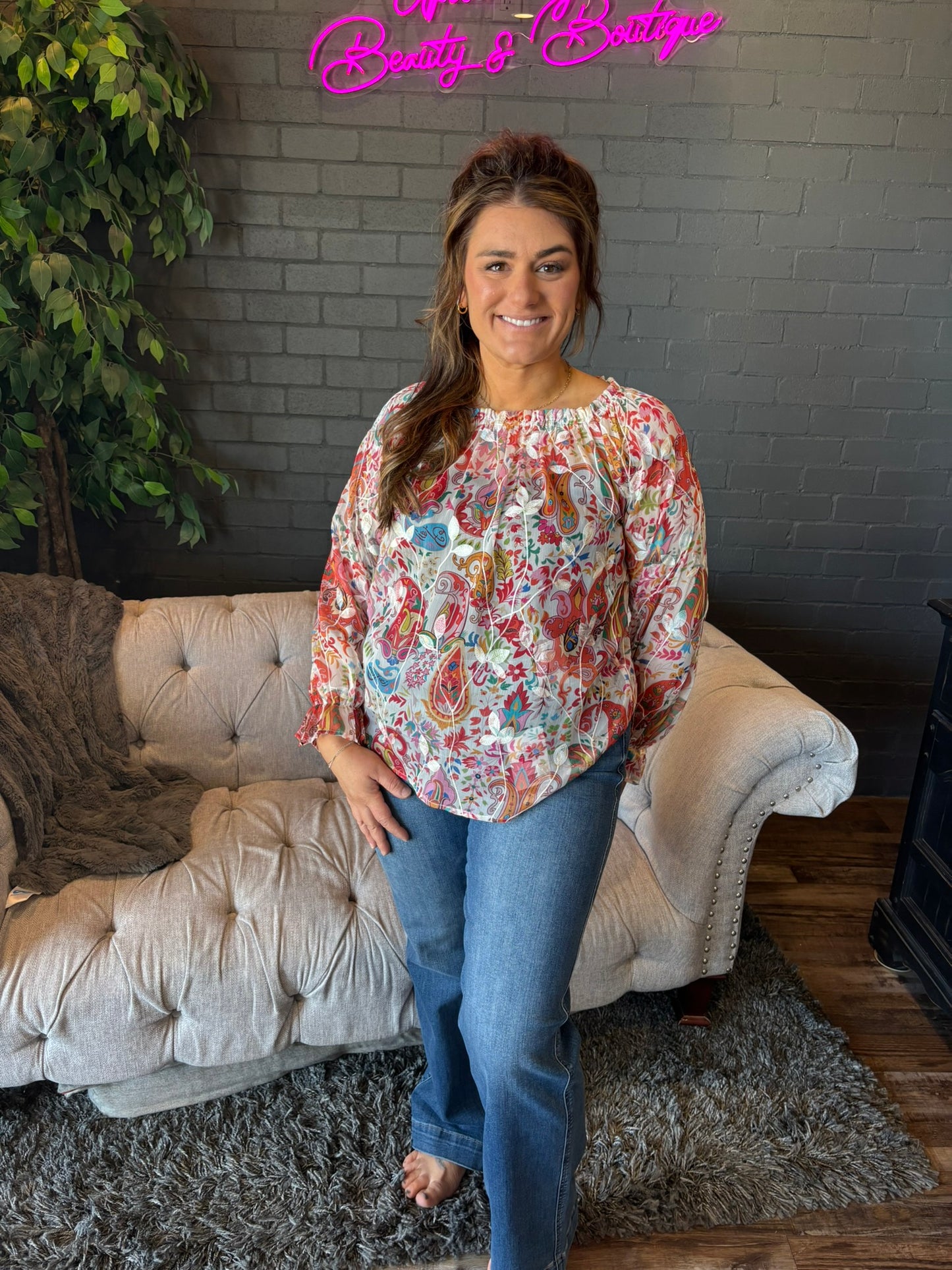 Rita Floral Paisley Top