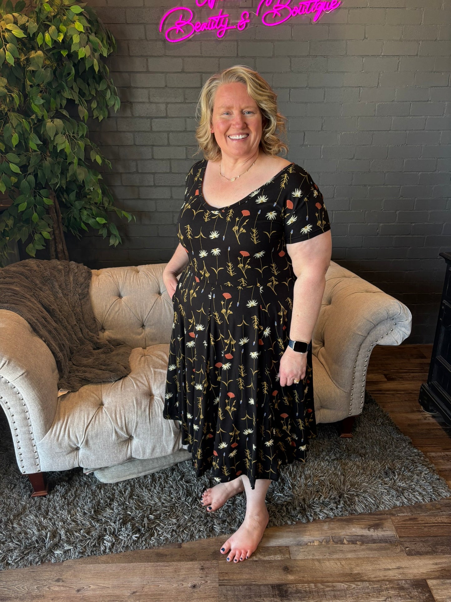 Sadie Dress - Grown Floral Print