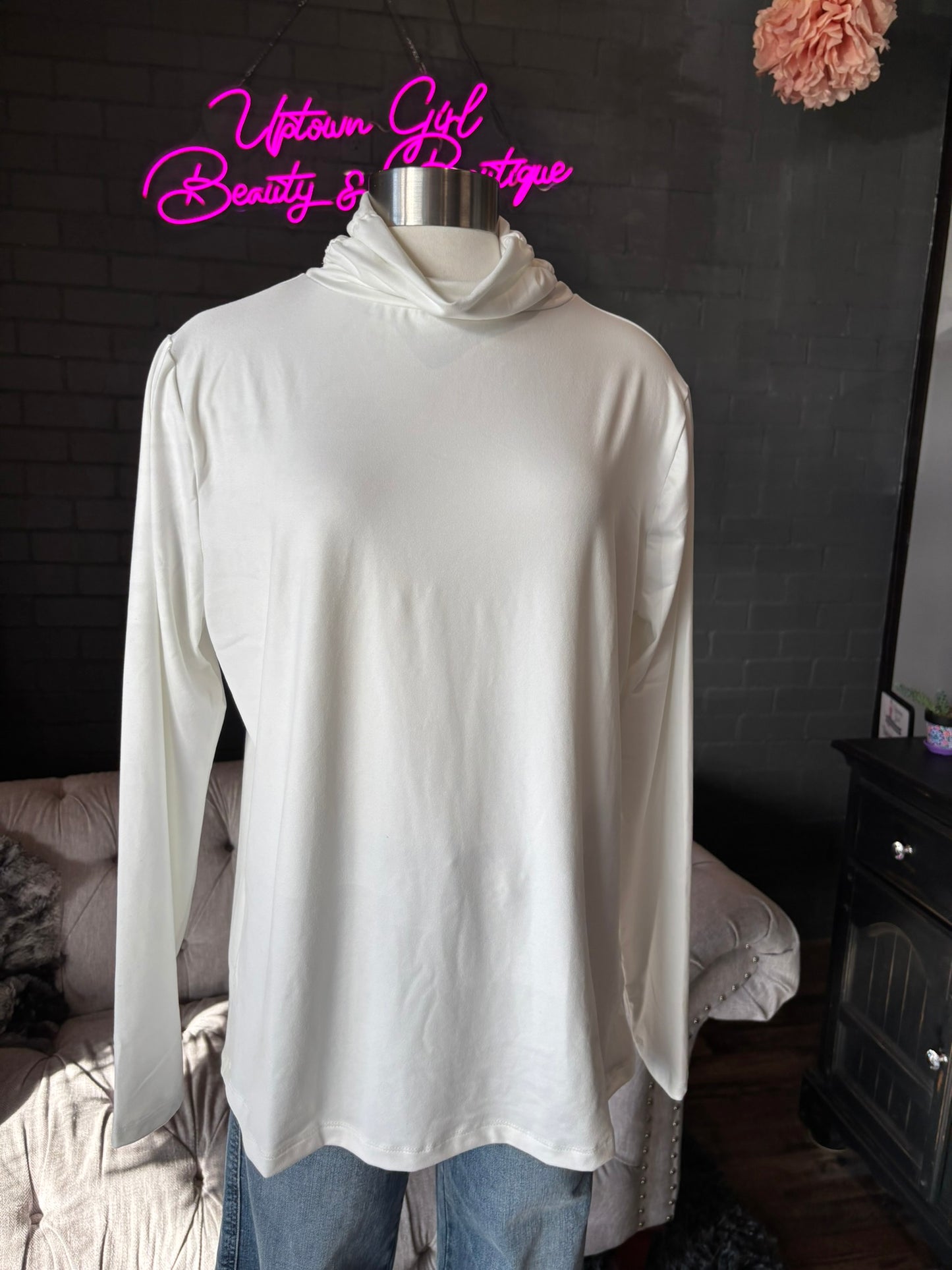 Basic White Turtleneck