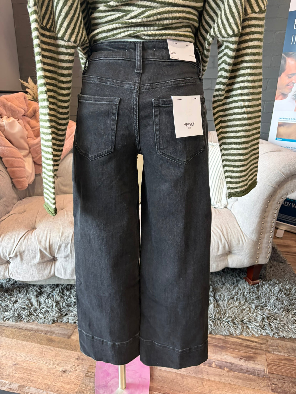 Tara Wide Leg Back Denim Jeans