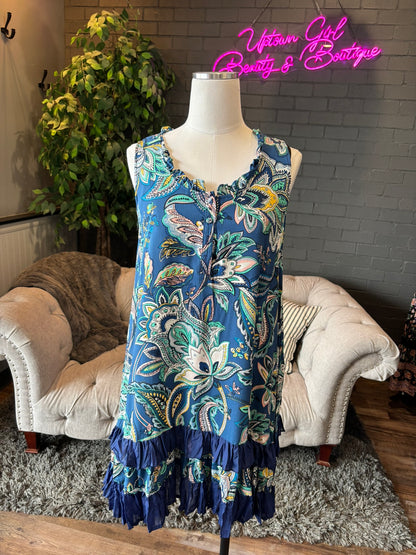 Tinsley Paisley Ruffle Dress