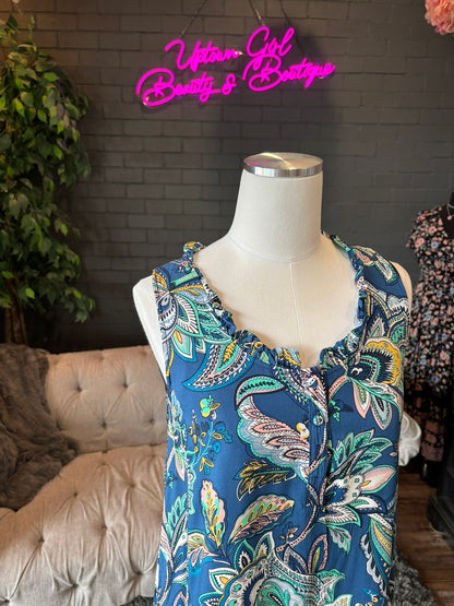 Tinsley Paisley Ruffle Dress