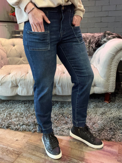 Rae High Rise Patch Pocket Denim Jeans