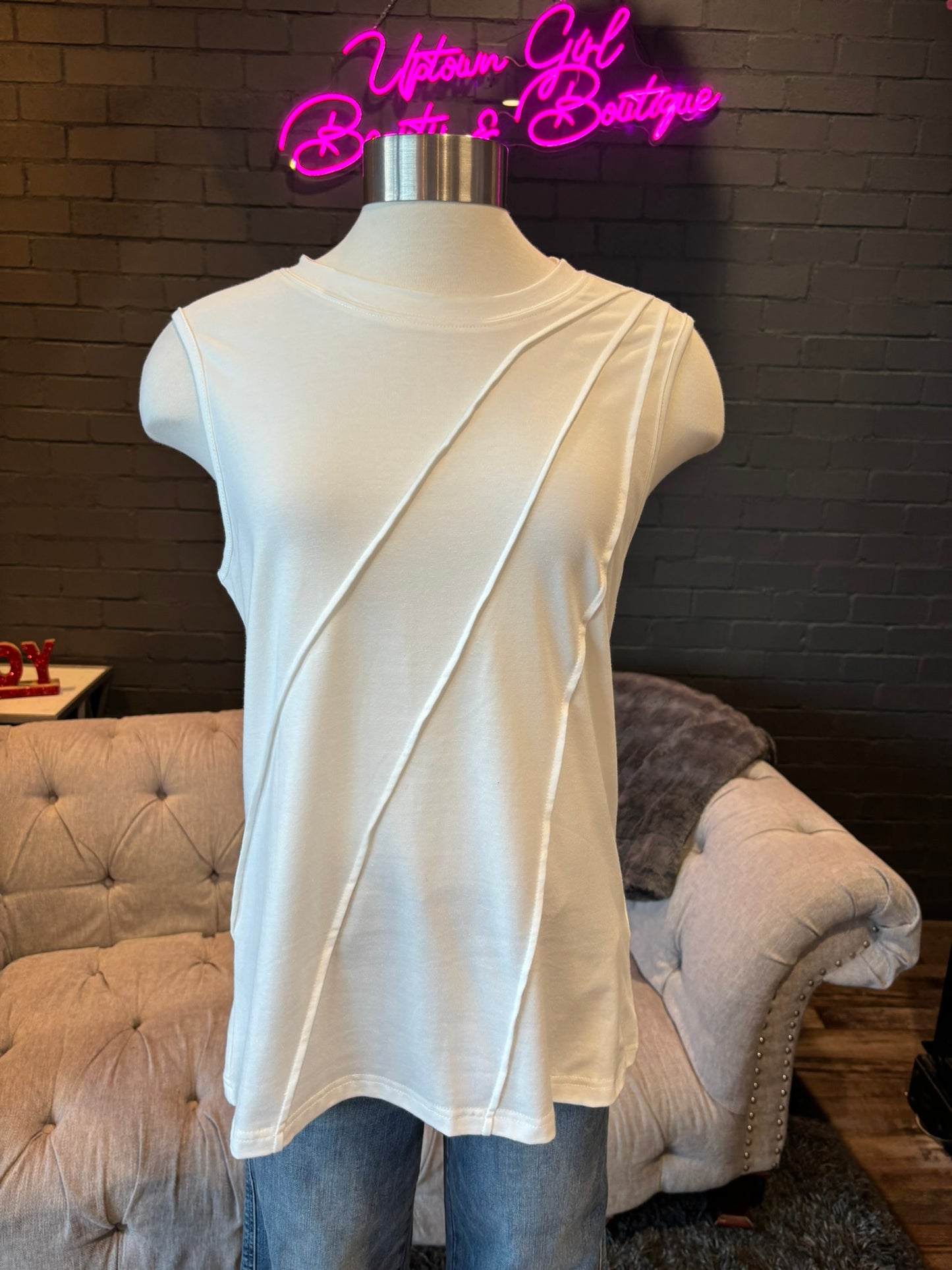 Xandra Pleated Tank Top