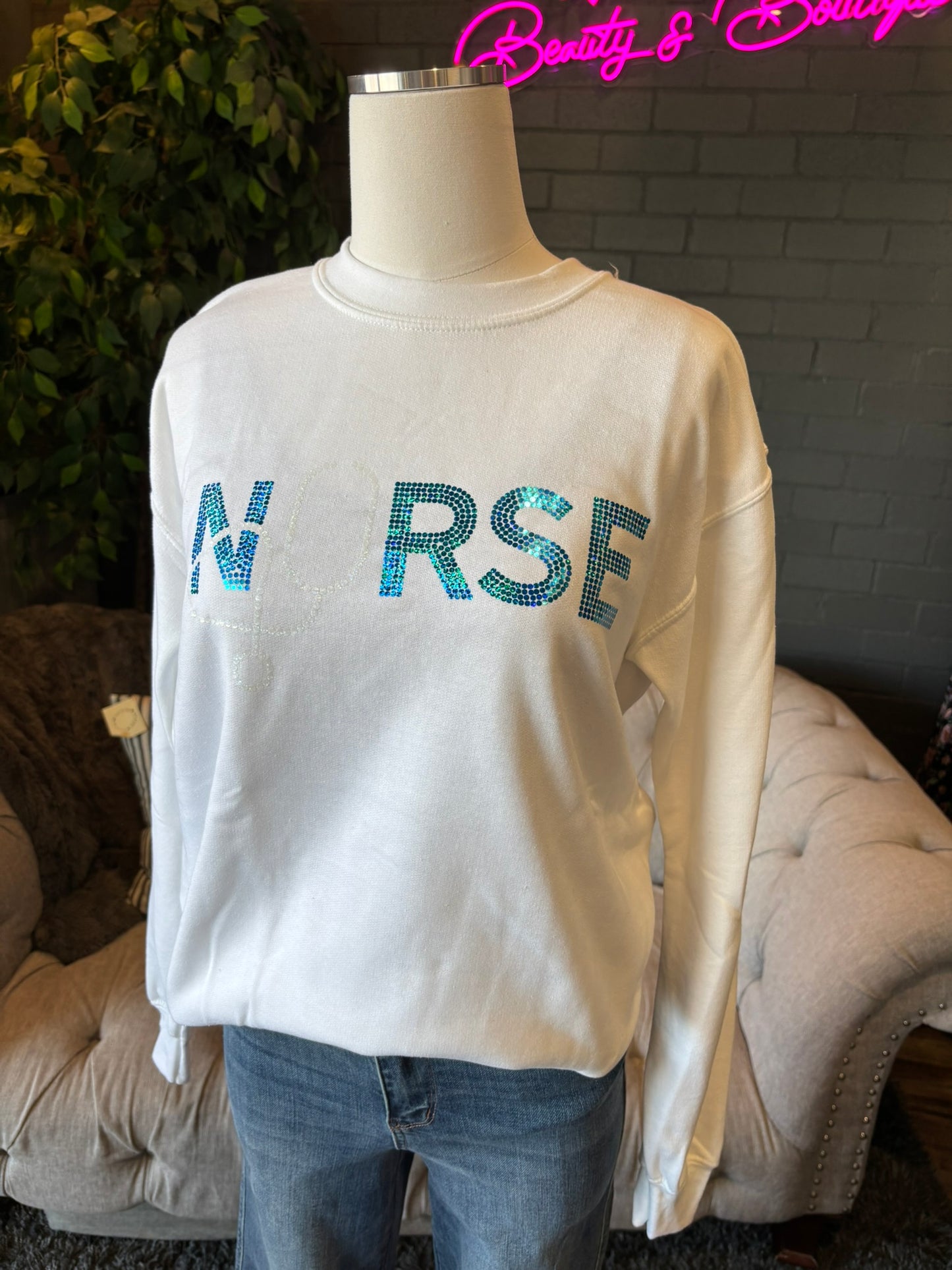 Nurse Spangle Crewneck Sweatshirt