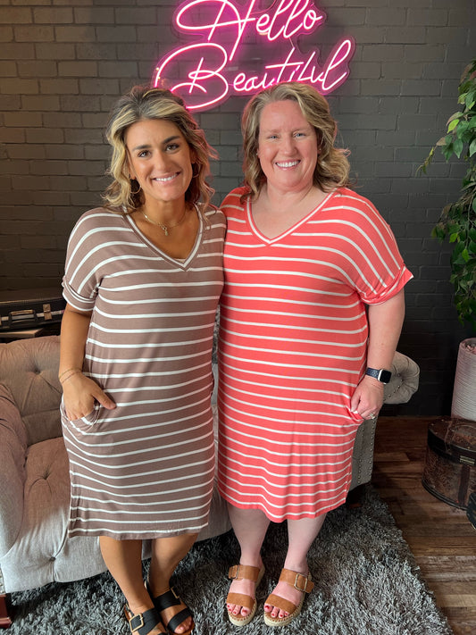 Monica Striped Tee Dress