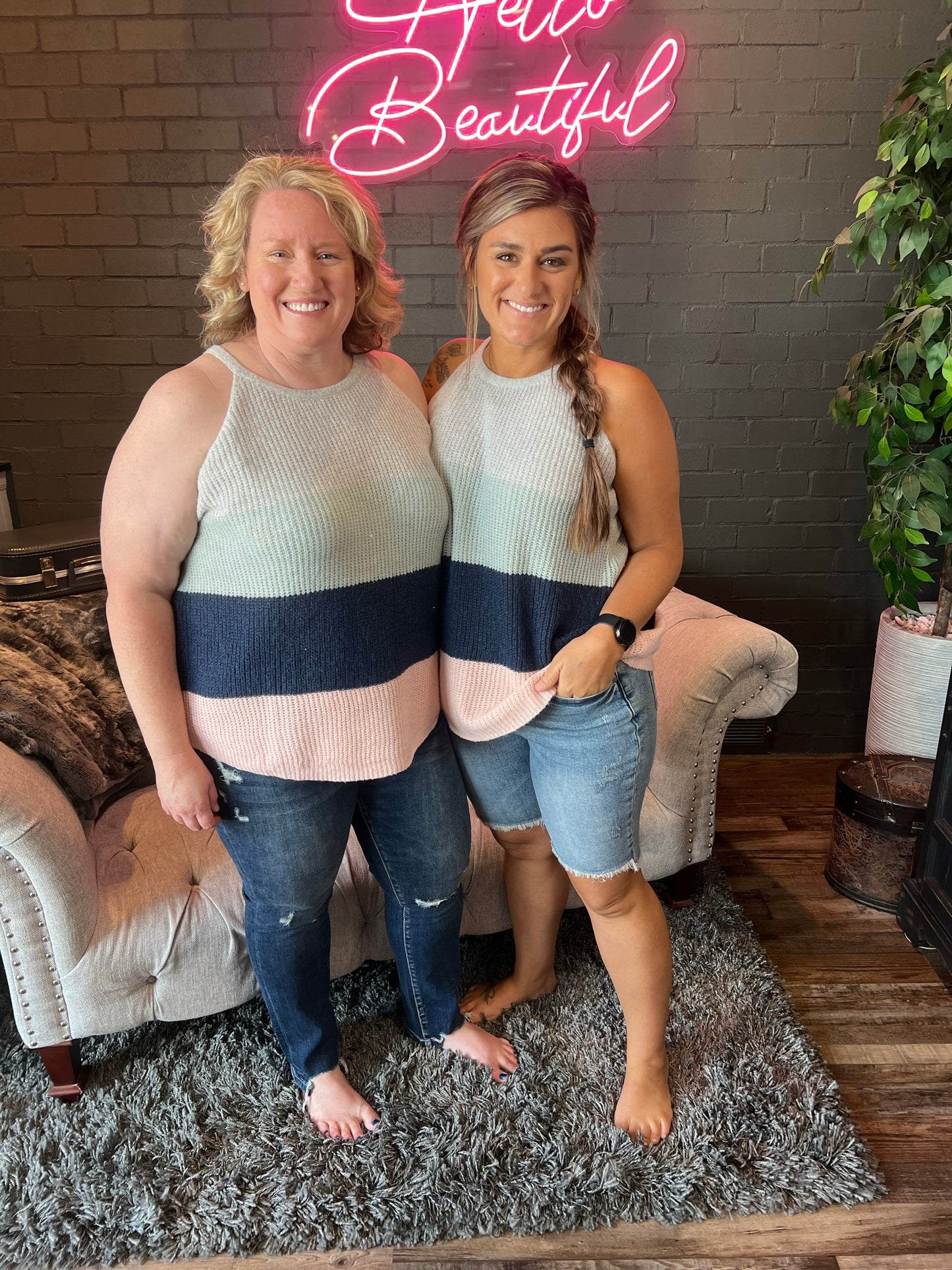 Shelvy Striped Sweater Tank