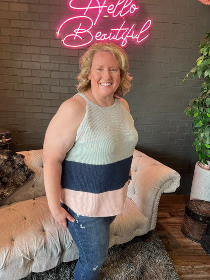 Shelvy Striped Sweater Tank
