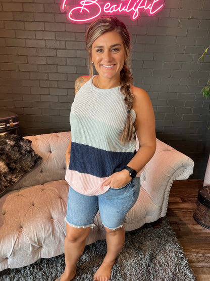 Shelvy Striped Sweater Tank