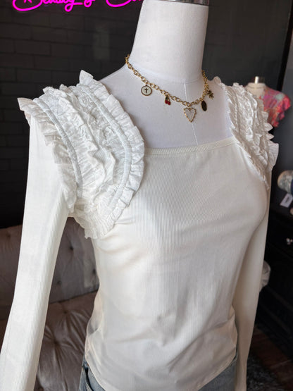 Martine Ruffle Accent Top