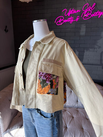 Genevieve Floral Lace Denim Jacket