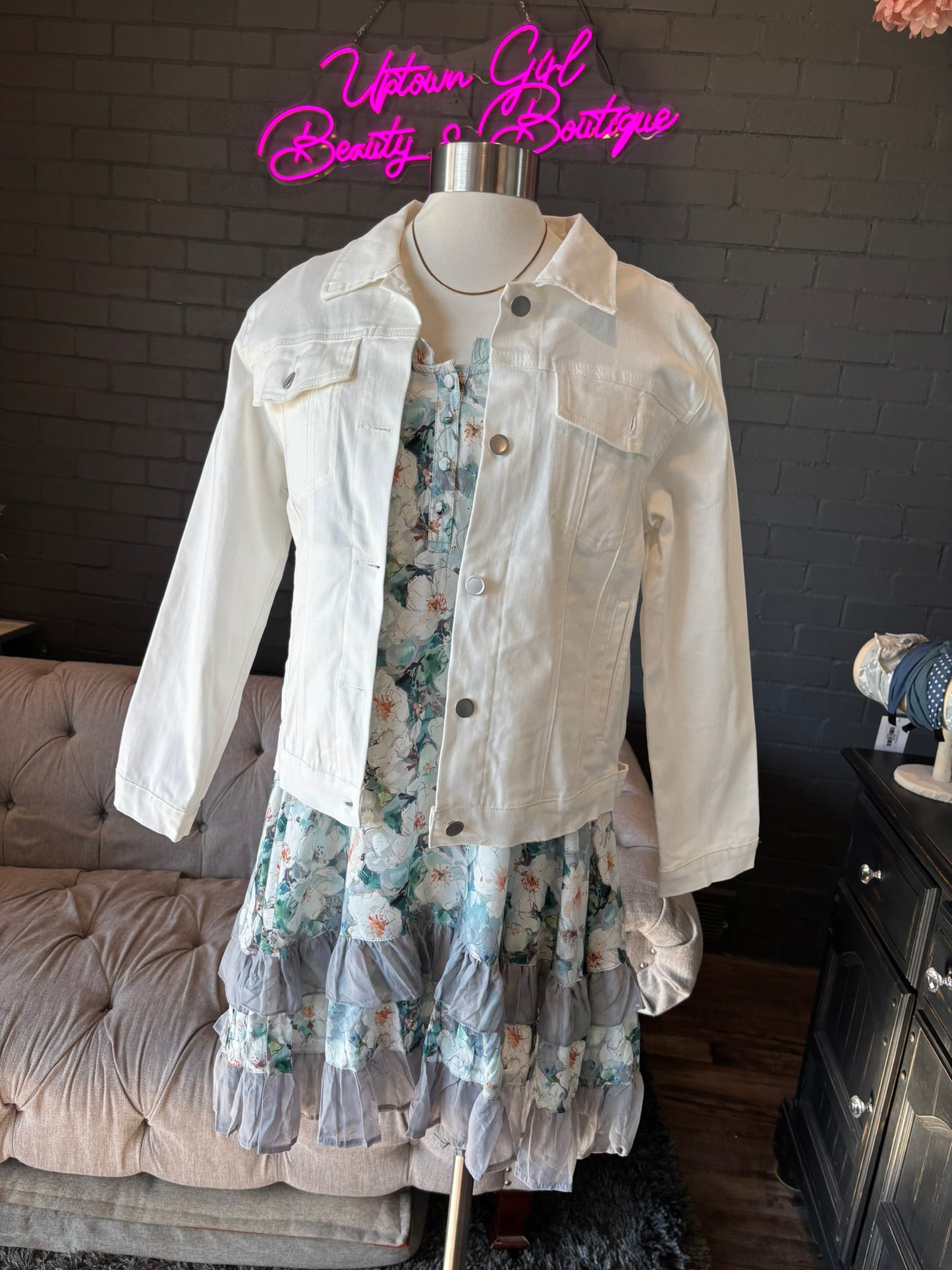 Francesca White Denim Jacket
