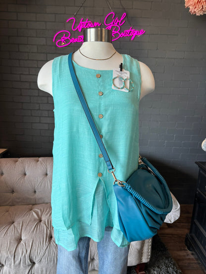 Leia Crinkle Tunic Tank