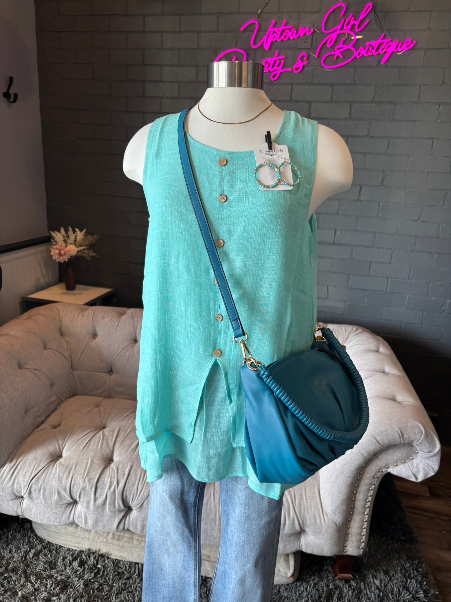 Leia Crinkle Tunic Tank
