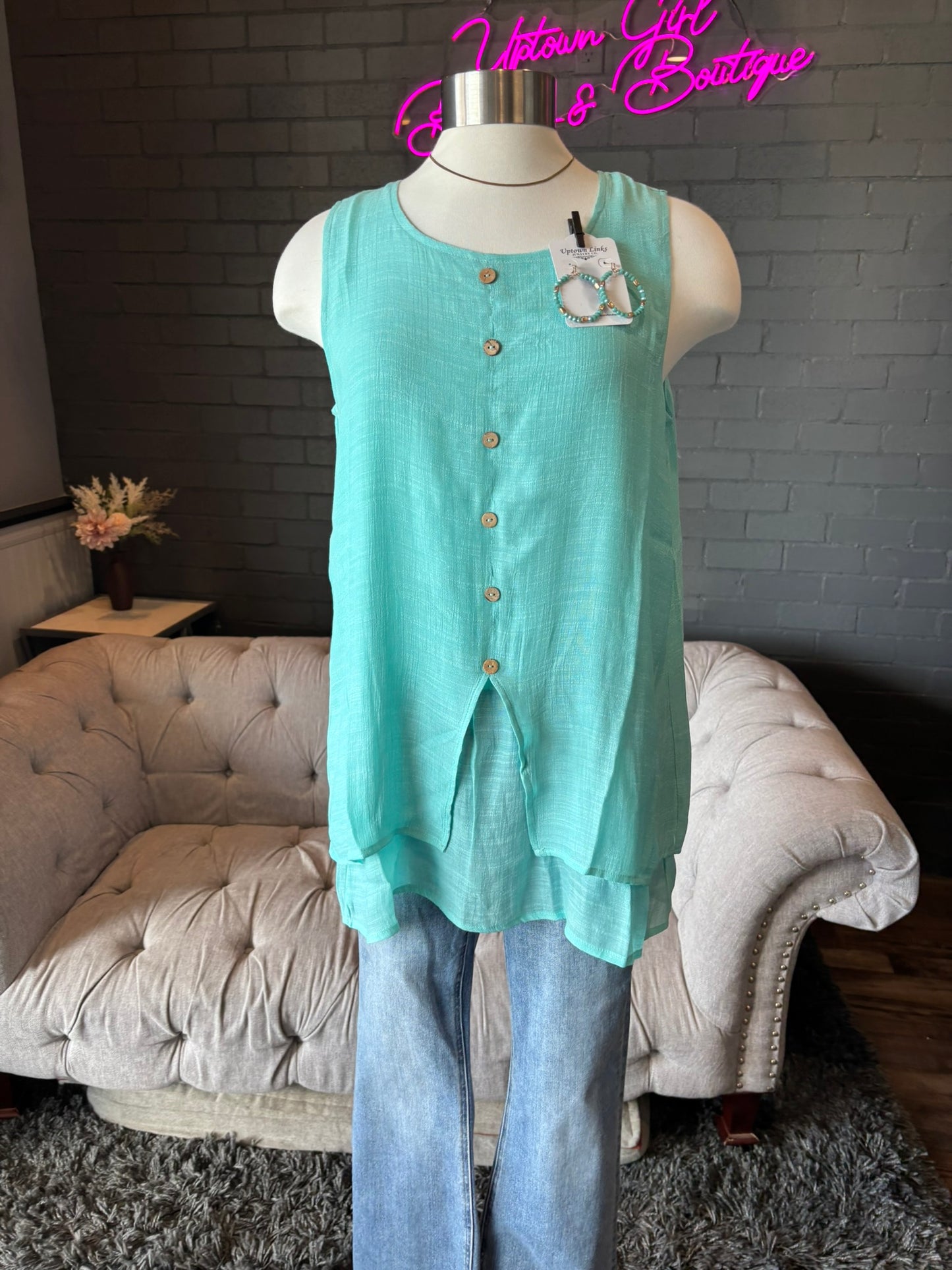 Leia Crinkle Tunic Tank