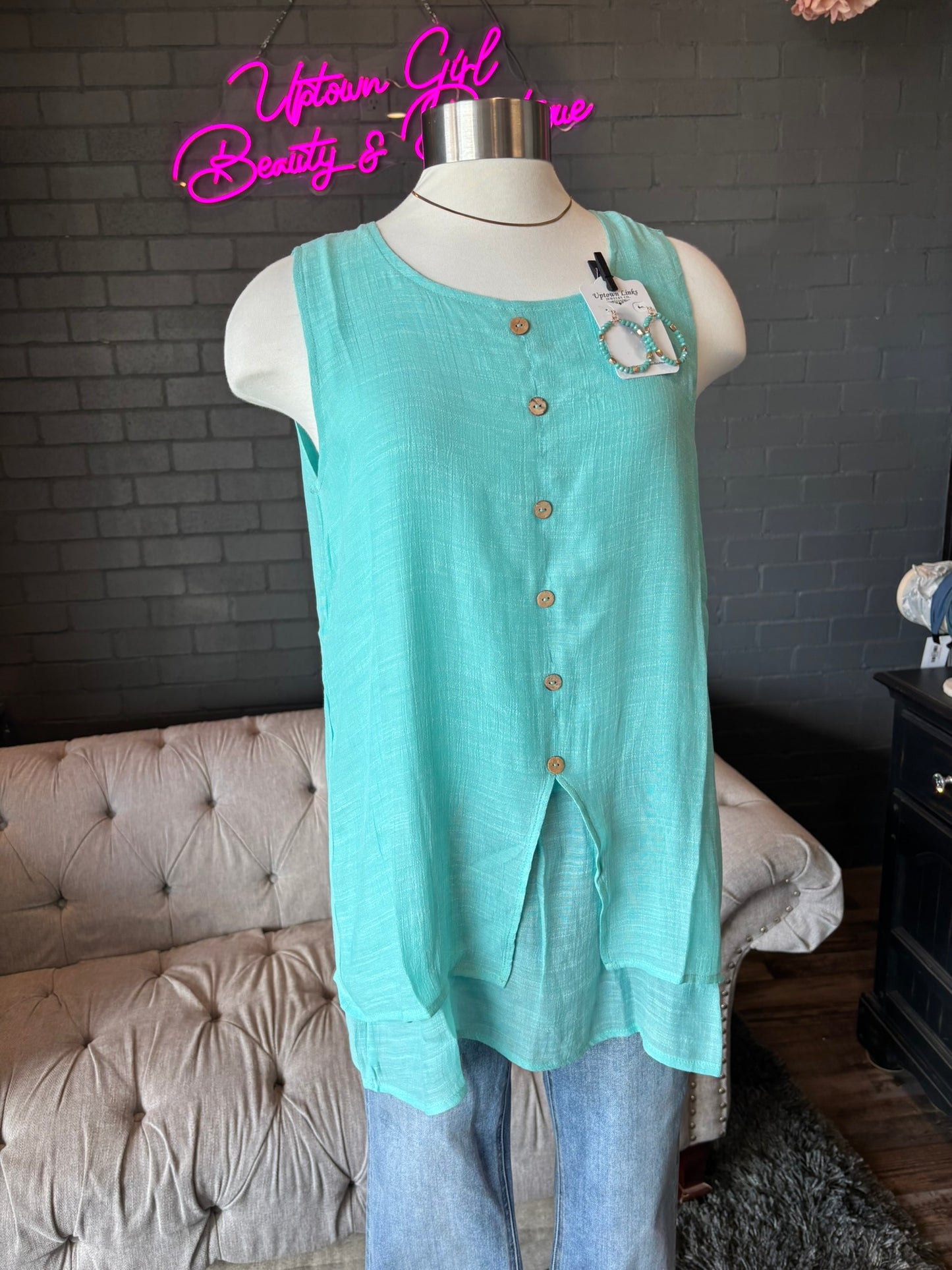 Leia Crinkle Tunic Tank