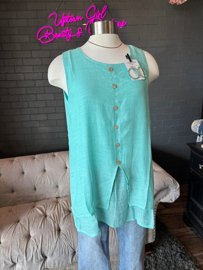 Leia Crinkle Tunic Tank